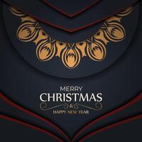 Christmas card with gold and black design vector