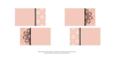 Greeting card in pink color with a luxurious pattern for your congratulations. vector