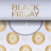 Black Friday advertisement in beige color with luxurious ornaments vector