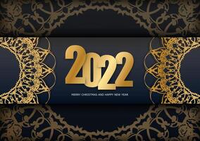Happy new year 2020 with gold numbers on a black background vector