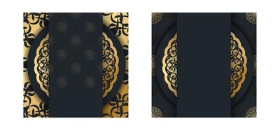 Postcard in black with a greek brown pattern for your brand. vector