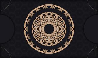Baner in black with a luxurious brown pattern and space for text vector