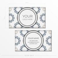 Business card template with circular pattern vector
