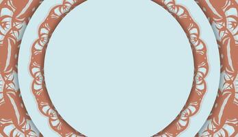 Aquamarine background with luxurious coral ornaments and space for text vector