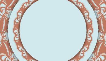 Aquamarine background with luxurious coral ornaments and space for text vector