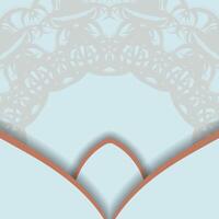 Brochure in aquamarine color with Indian coral pattern is ready to print. vector