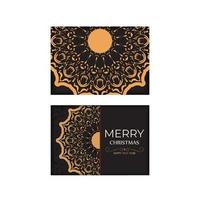 Template Greeting card Happy New Year and Merry Christmas white color with winter ornament. vector