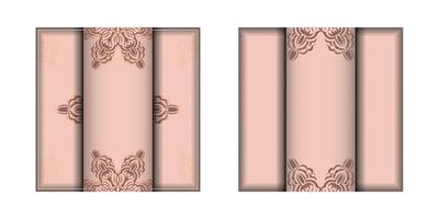 Two pink banners with ornate designs vector