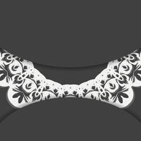 Postcard in black with a luxurious white pattern for your congratulations. vector