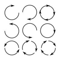 black circle arrows icon on white background vector