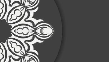 Baner of black color with Indian white ornament for design under your text vector