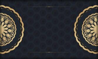 Luxury vintage background with gold and black design vector