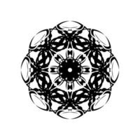 Round mandala. Black and white oriental pattern. Ethnic motif. Coloring. Tattoo template, henna ornament. Psychedelic vector. vector