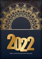 Happy new year 2020 with gold numbers and ornate design vector