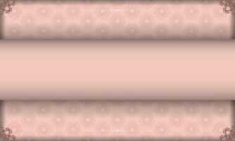 A pink background with a frame and ornate border vector