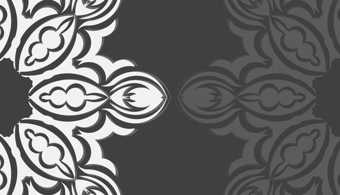 Black banner with vintage white ornament for design under the text