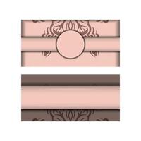 Two business cards with a floral pattern vector
