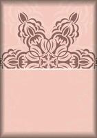 A pink background with a floral pattern vector