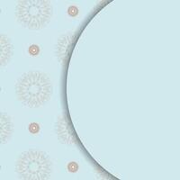 Abstract coral pattern aquamarine card for your design. vector