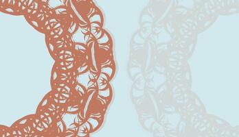 Aquamarine background with mandala coral ornament for design under the text vector