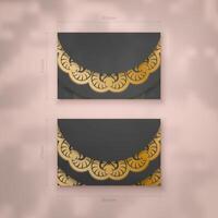 Business card template in black with luxurious gold ornaments for your personality. vector