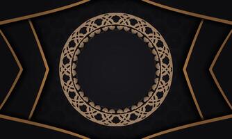 Baner in black with a luxurious brown pattern and space for logo or text vector
