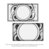 Two black and white business cards with a circular design vector