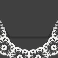 Black brochure with Greek white pattern is ready for printing. vector