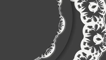 Baner in black with an abstract white pattern and a place for your logo vector