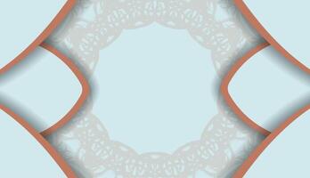 Aquamarine background with vintage coral pattern for design under text vector