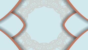 Aquamarine background with vintage coral pattern for design under text vector