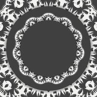 Black color brochure with abstract white pattern for your brand. vector