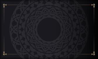 Baner in black with a luxurious pattern and space for text vector