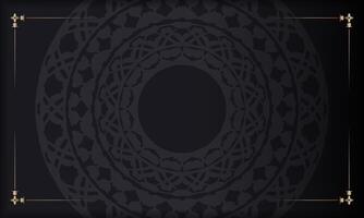 Baner in black with a luxurious pattern and space for text vector