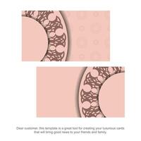 Congratulatory leaflet pink with Indian pattern for your congratulations. vector