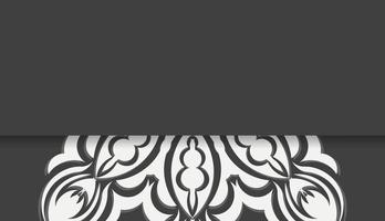 Black banner with abstract white pattern for design under your text vector