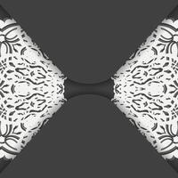 Black brochure with luxurious white pattern for your congratulations. vector