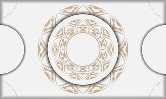 A white and gold frame with a circular design vector