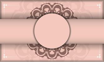 A pink background with a circular frame and lace vector