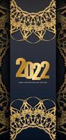 Happy new year 2020 with gold numbers on a black background vector