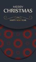 A christmas card with a red and black pattern vector