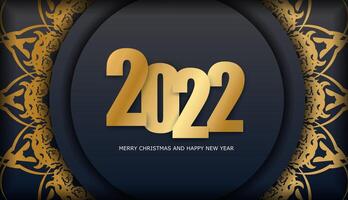 Happy new year 2020 with gold numbers on a dark blue background vector