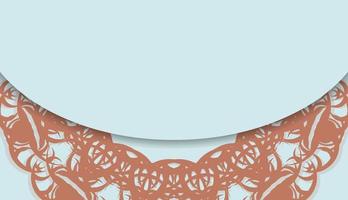 Aquamarine background with mandala coral pattern for design under your text vector