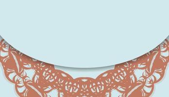 Aquamarine background with mandala coral pattern for design under your text vector