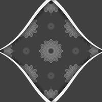 Postcard in black with Indian white pattern for your congratulations. vector