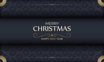 Christmas card with gold and black design vector