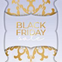 Celebration Baner For Black Friday in beige color with luxurious ornaments vector