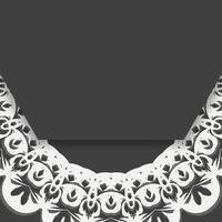 The postcard is in black color with a luxurious white pattern, ready for printing. vector
