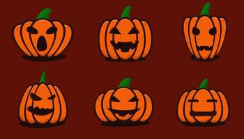 Premium vector pumpkin emotion happy halloween collection