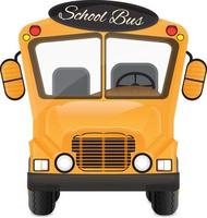 yellow school bus illustration front view vector